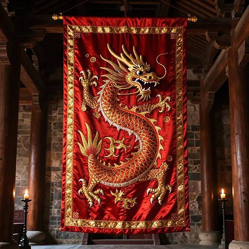 Majestic Red Dragon Banner Art