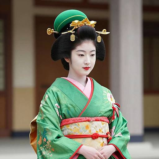 Elegant Female in Traditional Kimono