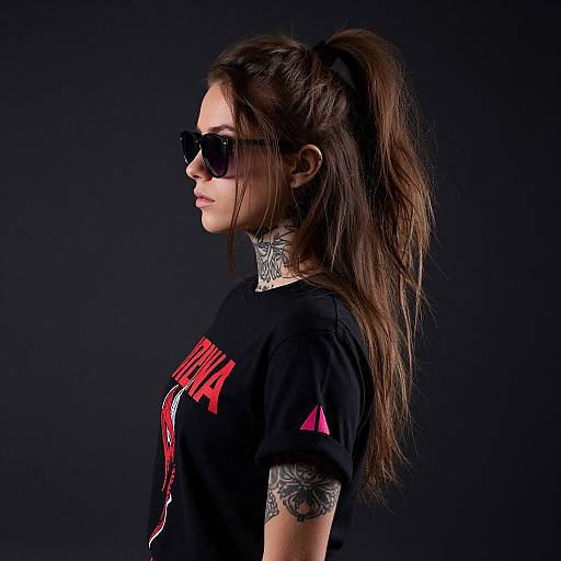 Edgy Young Woman with Tattoos