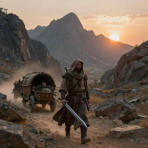 Nomad Warrior Leading Mountain Caravan