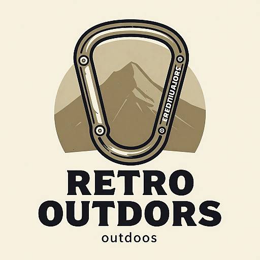 Retro Climbing Carabiner Outdoors Logo