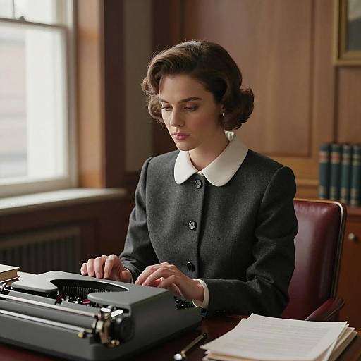 Stylish Woman Typing in Office
