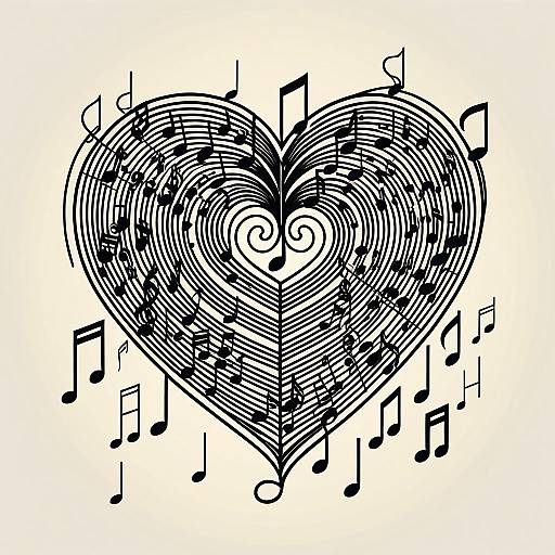 Melodic Heart of Clefs and Bars