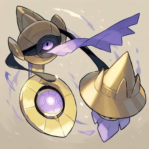 Illustration of Aegislash, pokemon in the style of Chiwino