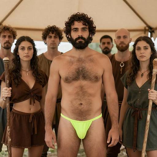 Medieval Tent Gathering with Daring Figure