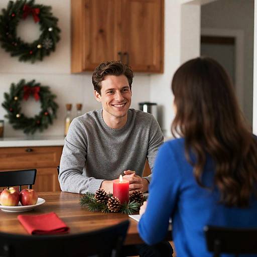 Cozy Holiday Kitchen Dining Scene