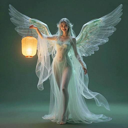 Ethereal Ghostly Entity with Lantern