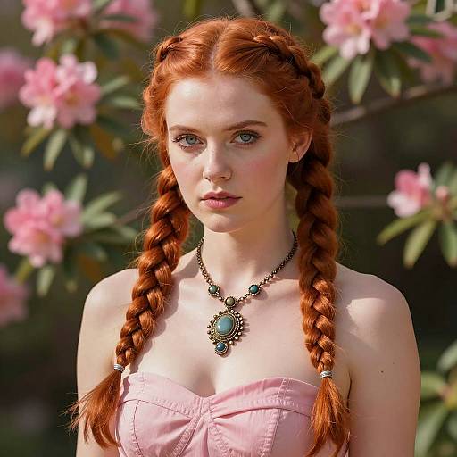 Vibrant Portrait of a Woman with Braids