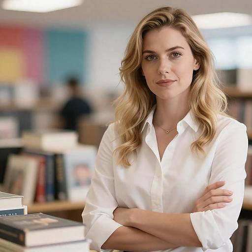 Blonde Woman in Bright Indoor Setting