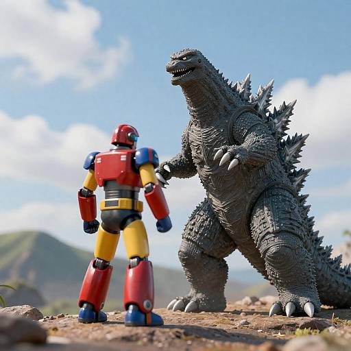 Epic Showdown: Robot vs. Monster