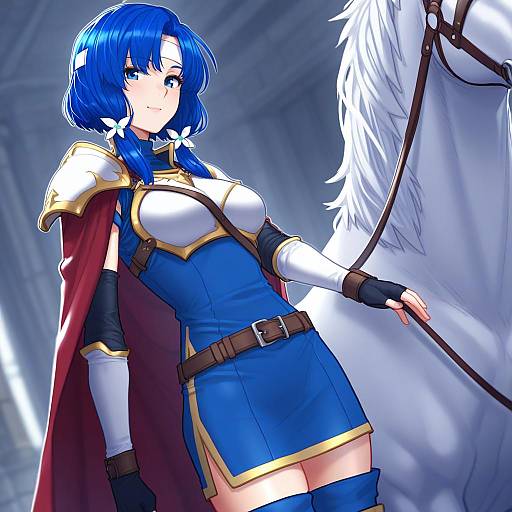Illustration of Catria (fire emblem), fire emblem in the style of Popopoka