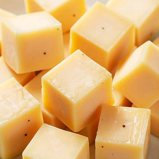 Close-Up of Cubed Peppered Cheese