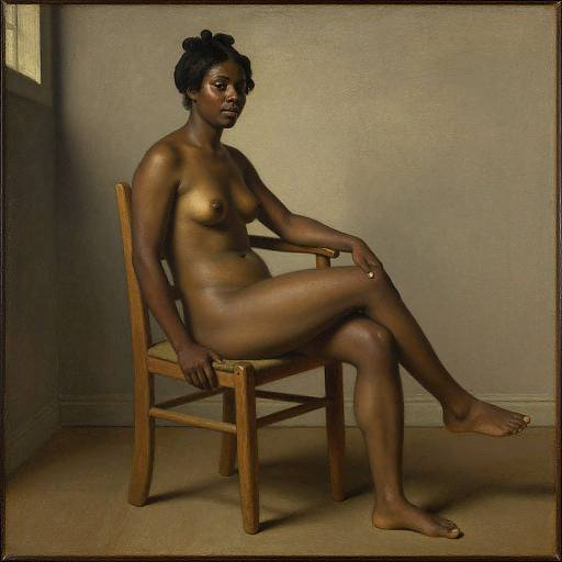 Dutch Figurative Oil Painting of African Nude