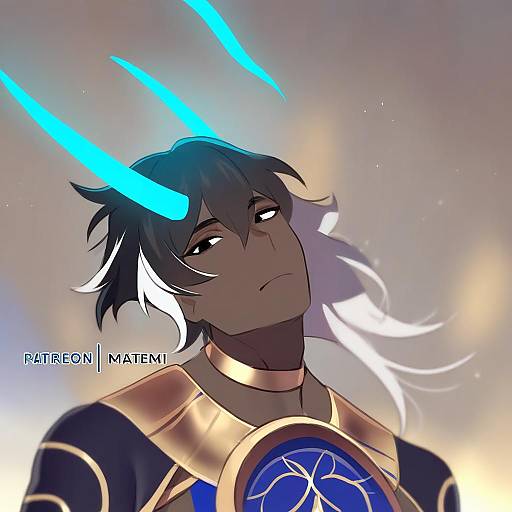 Illustration of Arjuna alter (fate), fate/grand order in the style of Matemi