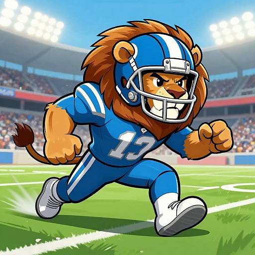 Fierce Detroit Lions Mascot Cartoon