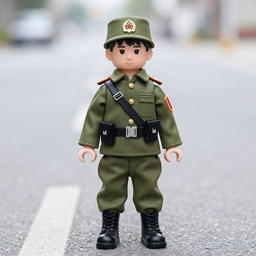 Young Boy in Soldier Toy Costume
