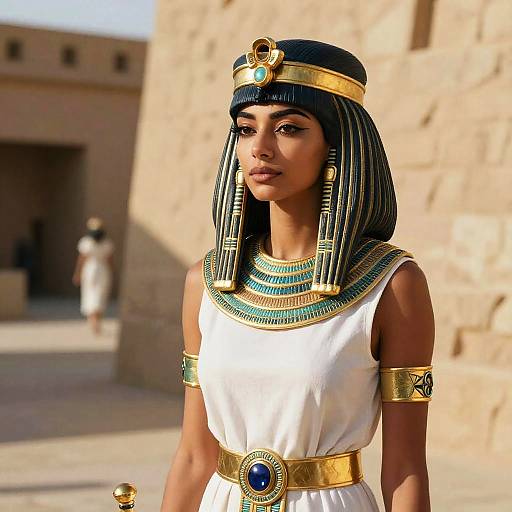 Realistic Egyptian Priestess with Short Hair