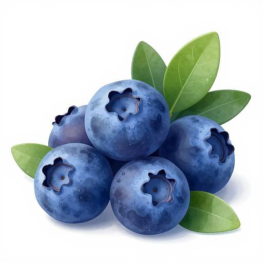 Vibrant Digital Blueberries Illustration