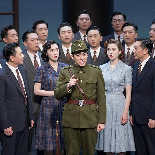 1940s Musical Scene with Central Gesture