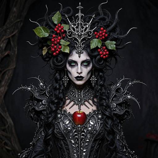Gothic Woman in Hypermaximalist Attire