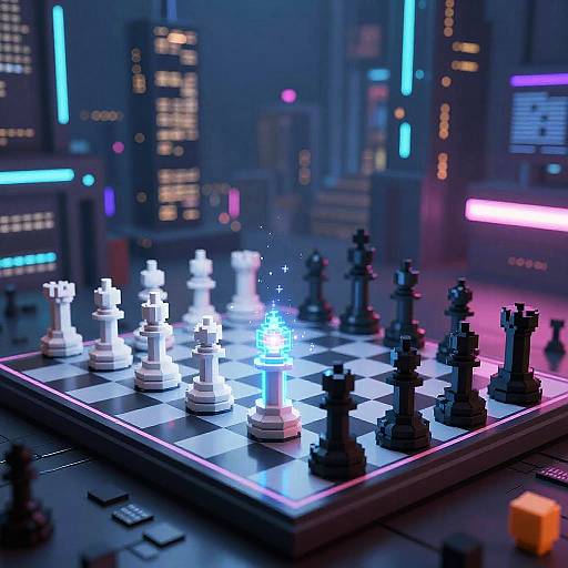 Cyberpunk Pixel Chess Tournament