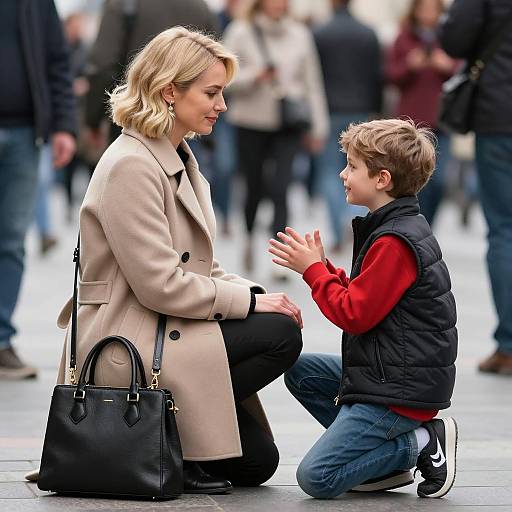 Urban Moment: Mother and Son Interaction