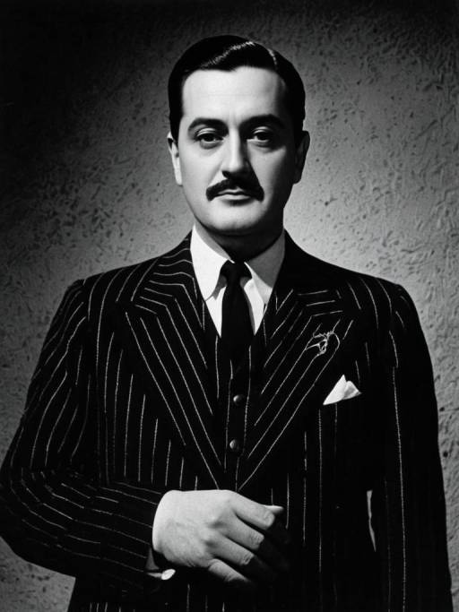 Photorealistic Gothic Portrait of Gomez Addams
