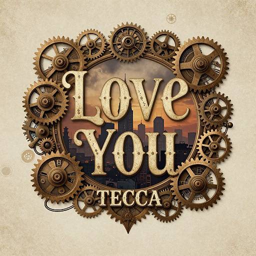 Steampunk-style digital art with 