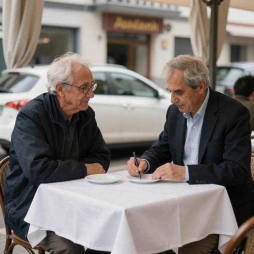 Candid Moments at an Outdoor Café