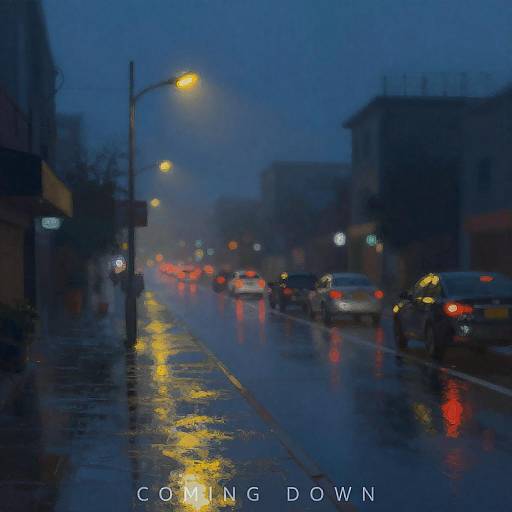 Blurred Rainy City Night Reflections