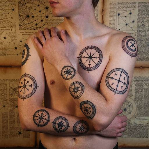Alchemical Tattoos in Golden Light