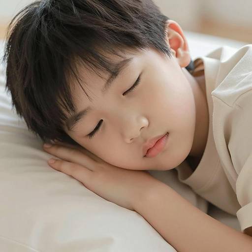 Introspective Young Asian Boy Portrait