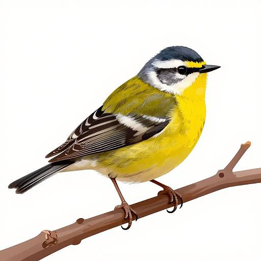 Vibrant Wood Warbler Digital Illustration