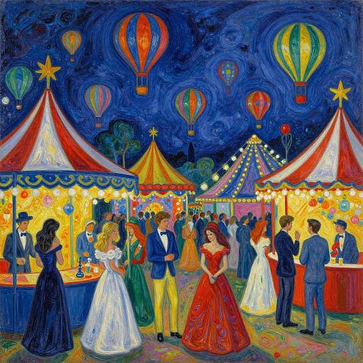 Whimsical Night Carnival Painting