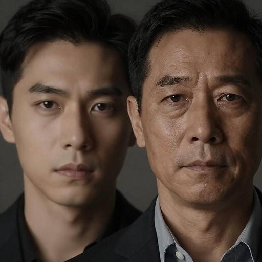 Dramatic Portrait of Two Men in Focus