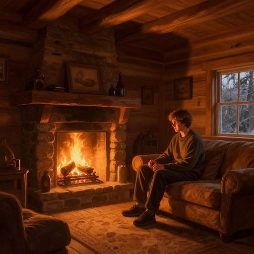 Cozy Rustic Cabin Interior Painting