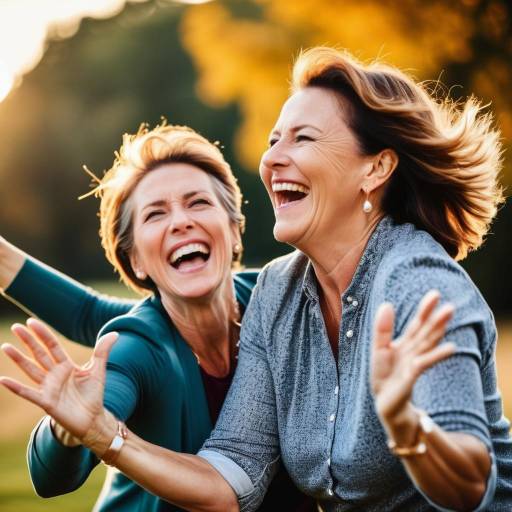 Playful Laughter in Golden Hour Glow