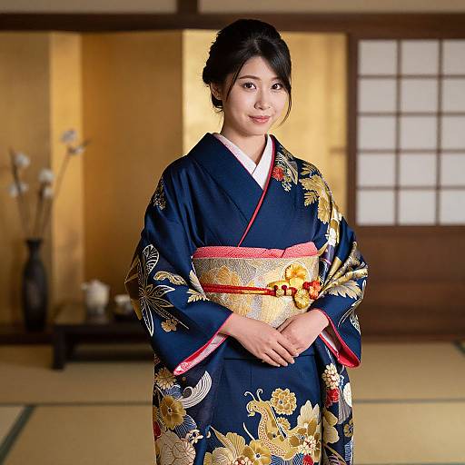 Elegant Asian Woman in Kimono