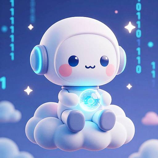 Cute Chibi AI Assistant on Binary Cloud