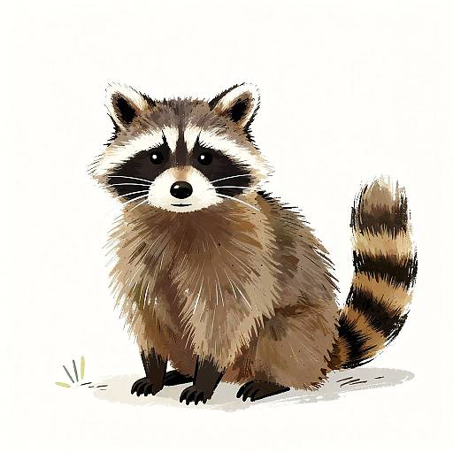 Yoshitomo Nara-Style Mischievous Raccoon