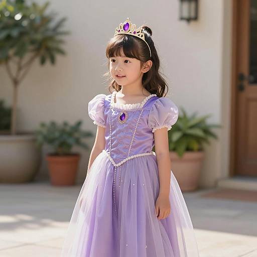 Enchanting Young Girl in Princess Costume