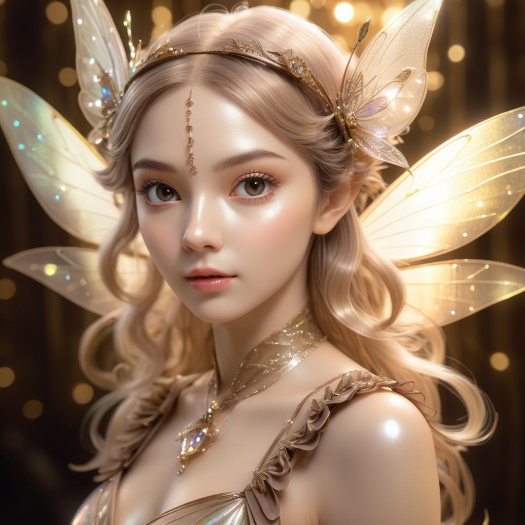 Charming Fairy with Iridescent Wings