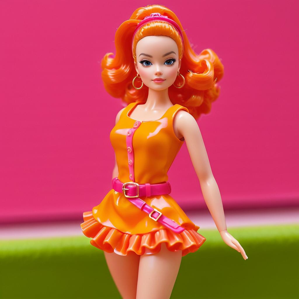 Barbie in Orange Miniskirt and Pink Belt