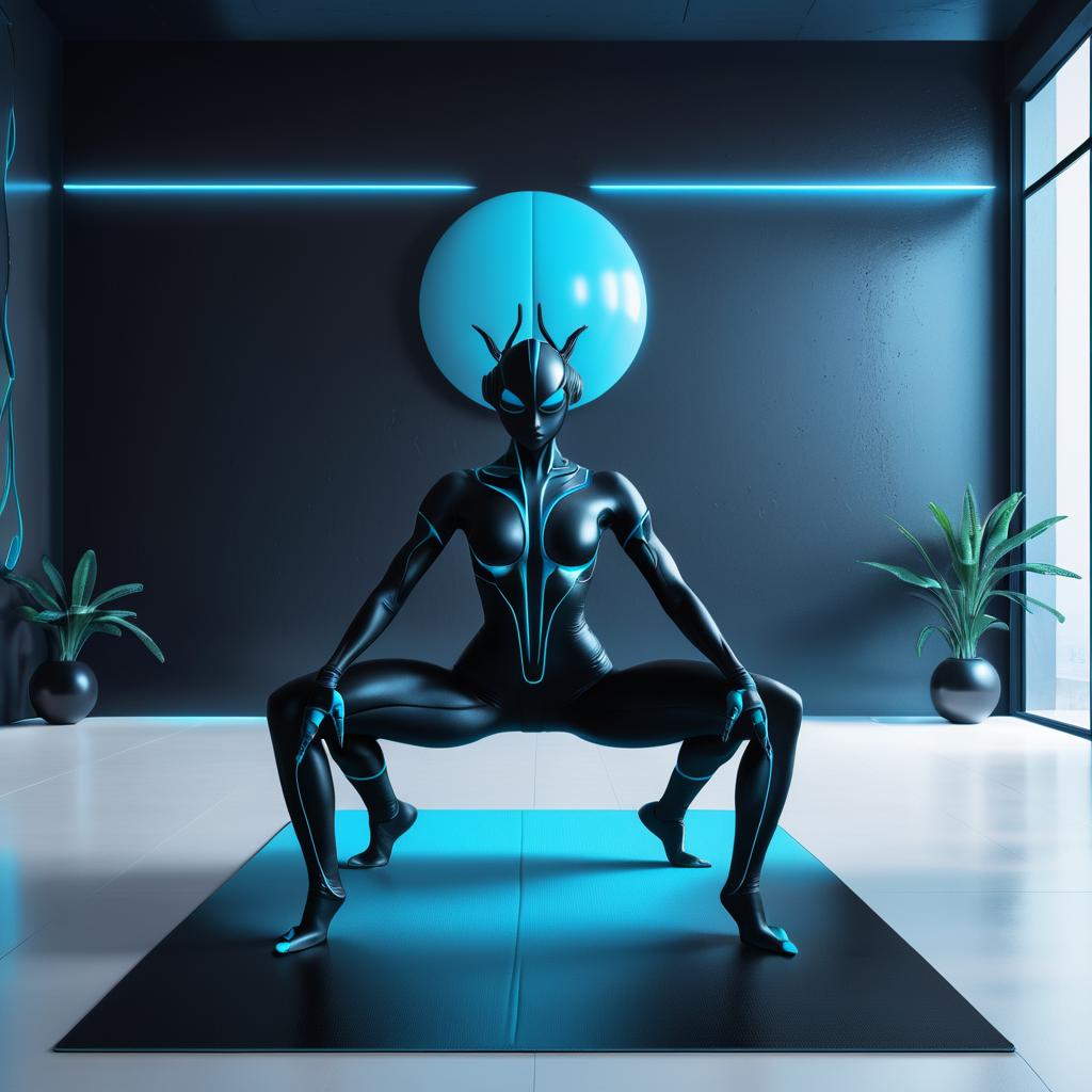 Insectoid Yoga in Minimalist Futurism