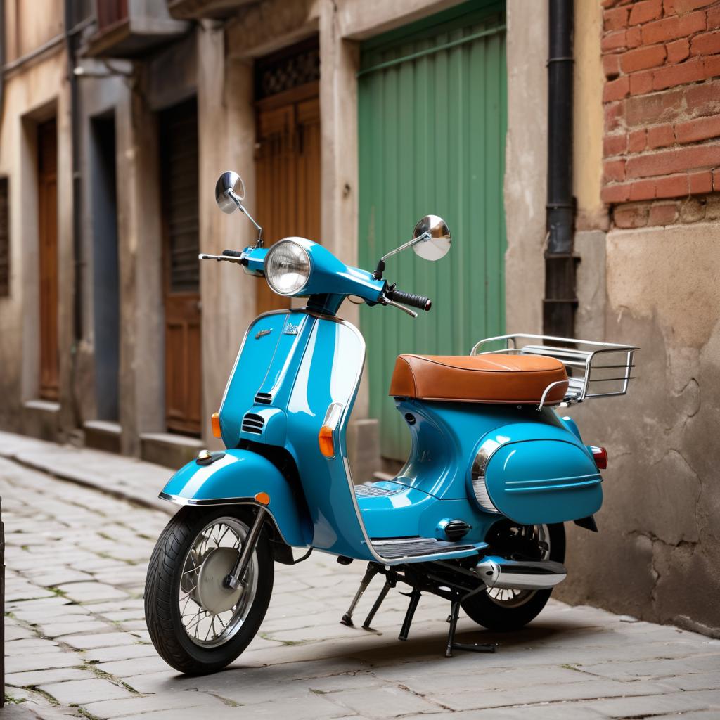 Classic Moped in Urban Alleyway Setting