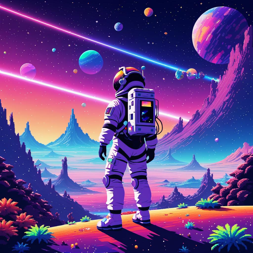 Pixel Art Anime Astronaut Adventure