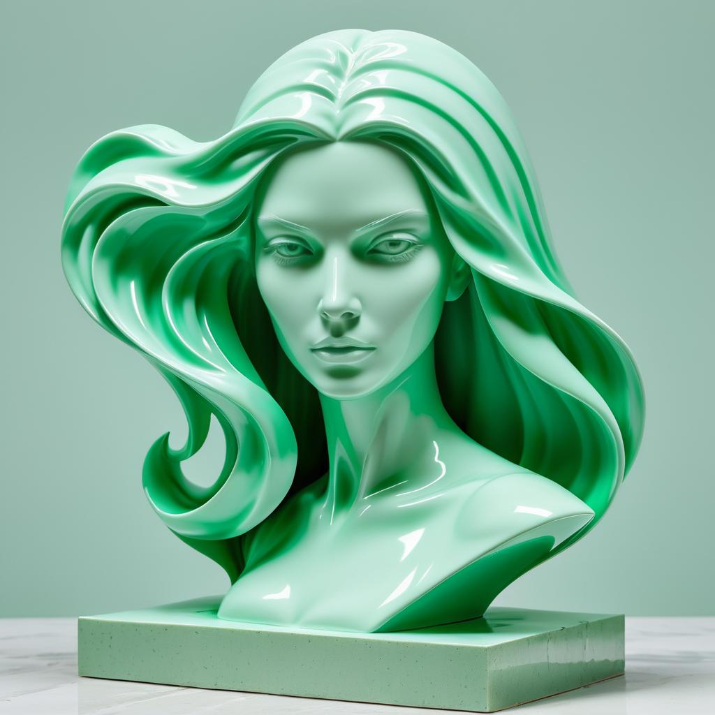 Surrealist Porcelain Sculpture of a Woman