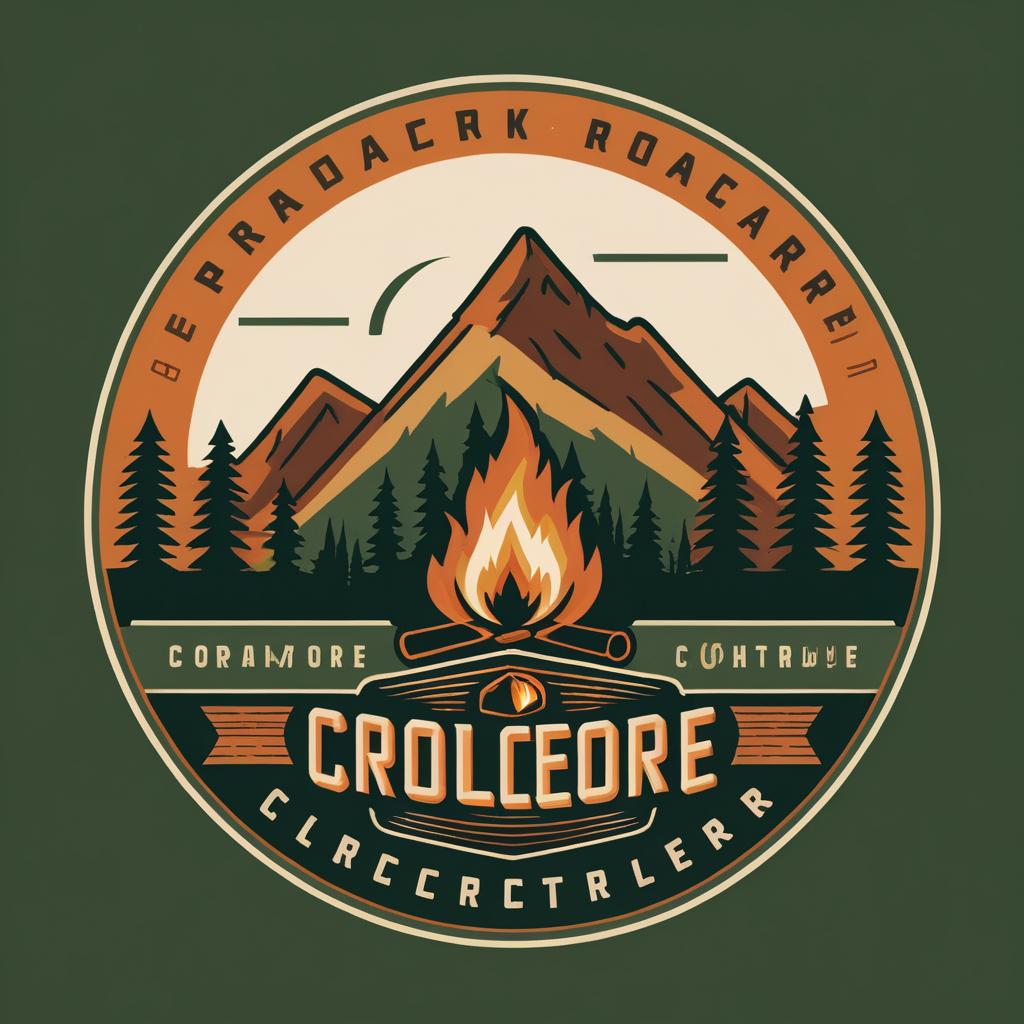 Vintage Campfire Logo for Adventurers