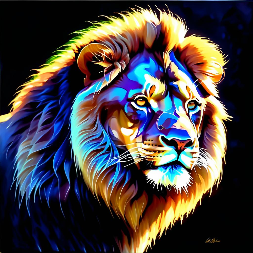 Majestic Lion in Cinematic Lighting