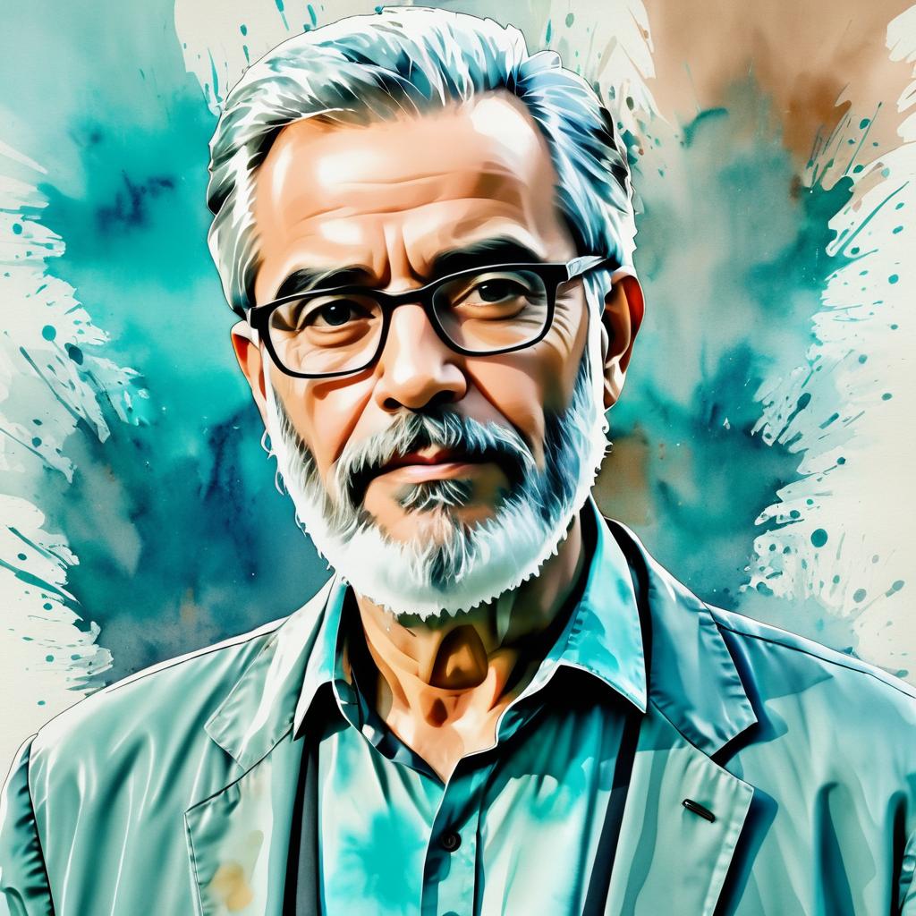 Artistic Beard Portrait with Watercolor Effect